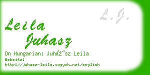 leila juhasz business card